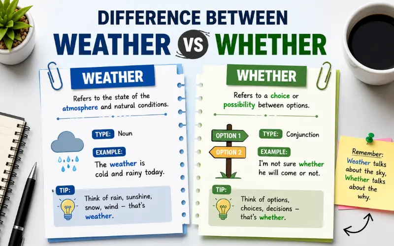 common mistakes weather vs whether
