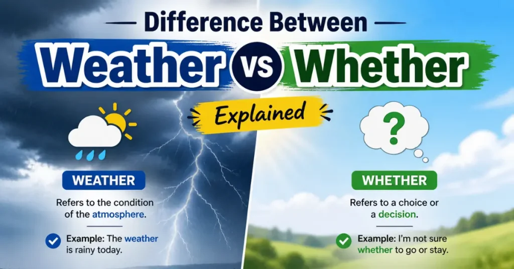 Difference Between Weather vs Whether Explained