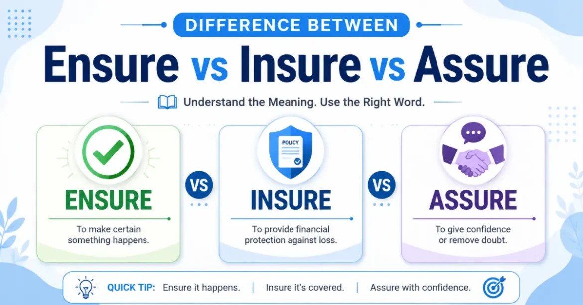 difference between ensure vs insure vs assure