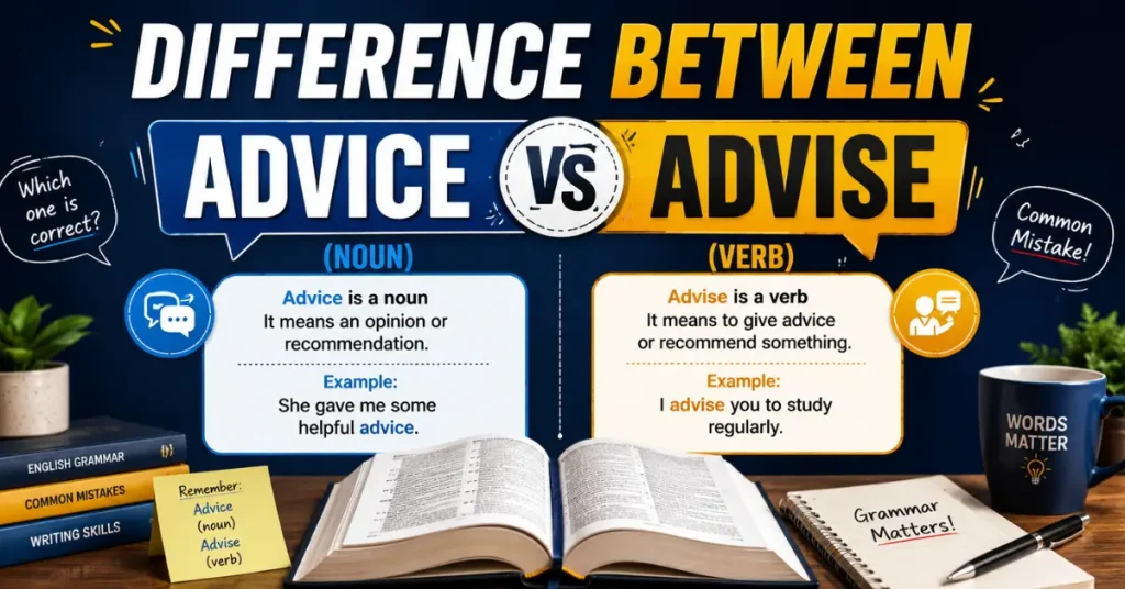 Difference Between Advice vs Advise Explained Clearly