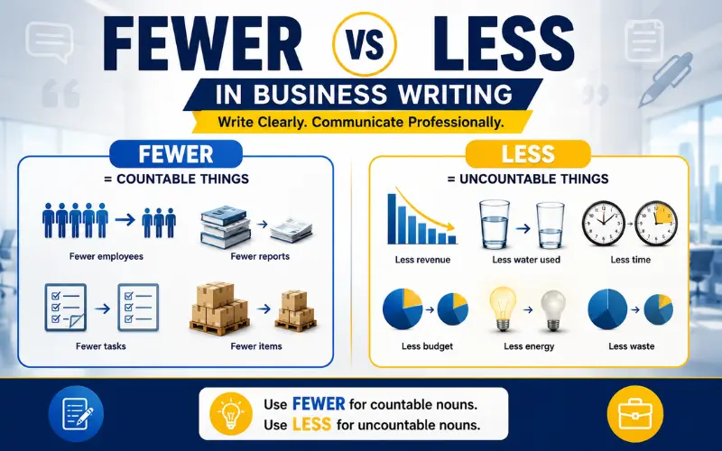 fewer vs less in business writing