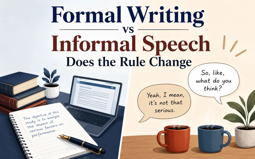 formal writing vs informal speech does the rule change