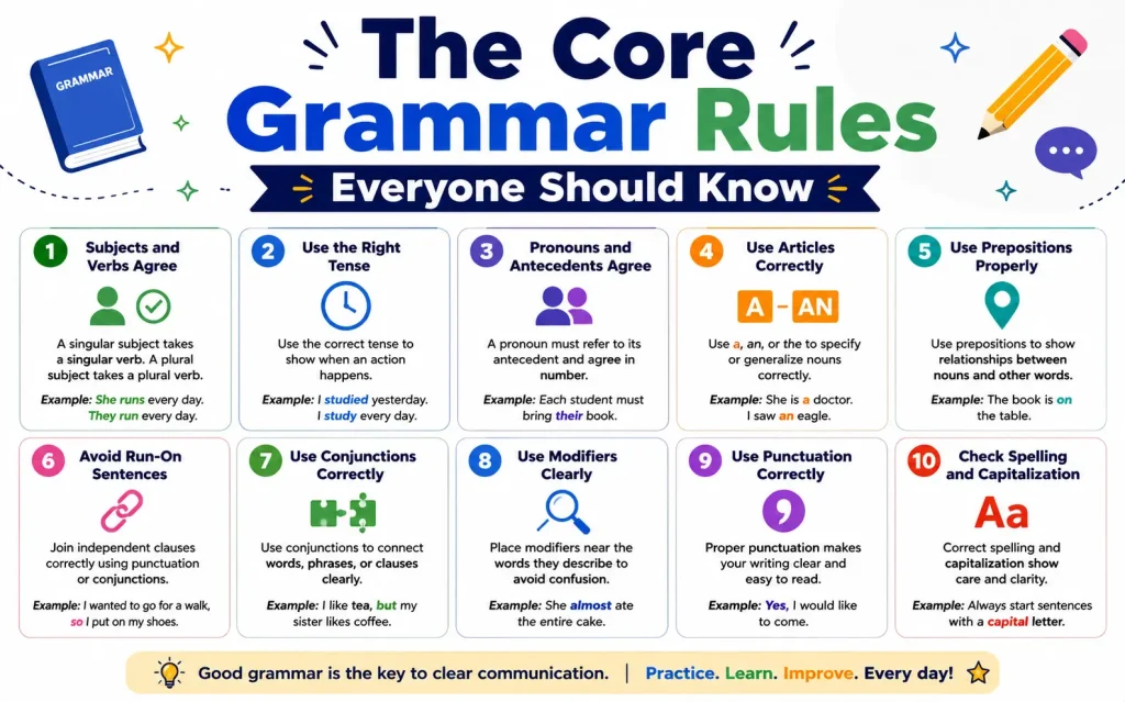 the core grammar rules everyone should know
