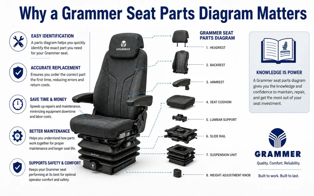 why a grammer seat parts diagram matters